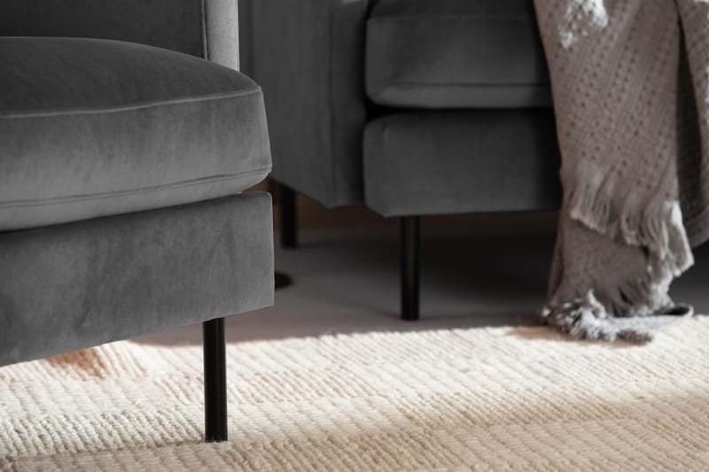 Teodin Sammetssoffa 2-sits - Ljusgrå - Möbler - Vardagsrum - Soffor - 2-sits soffor