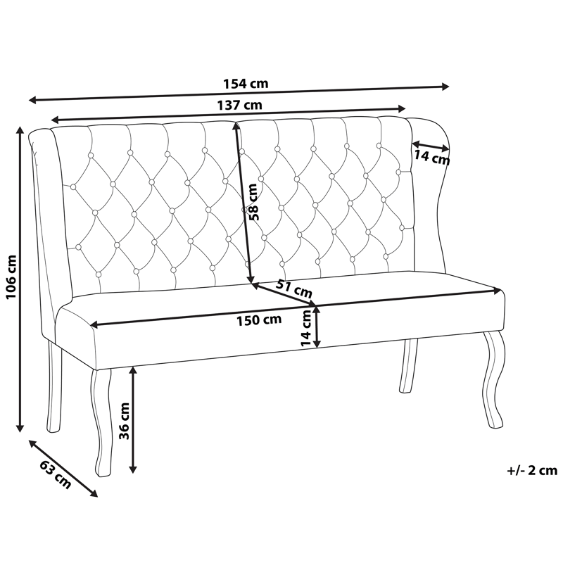 2-sits soffa Torsby - Mörkröd - Möbler - Vardagsrum - Soffor - 2-sits soffor