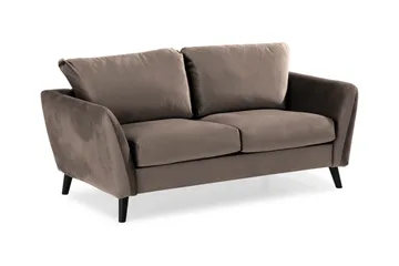 Trend 2-sits Sammetssoffa - Brun - Möbler - Vardagsrum - Soffor - 2-sits soffor