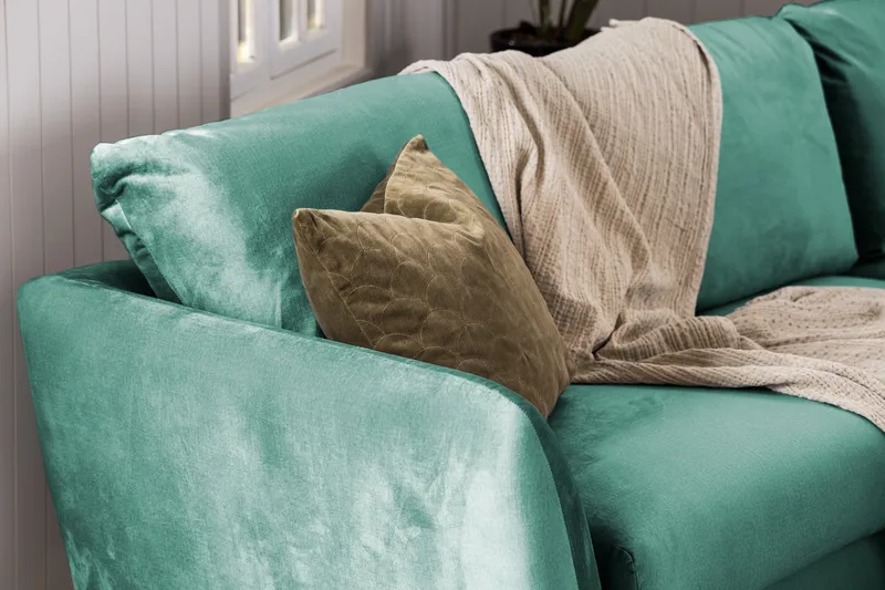 Trend 2-sits Sammetssoffa - Grön - Möbler - Vardagsrum - Soffor - 2-sits soffor