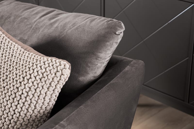 Trend 2-sits Sammetssoffa - Mörkgrå - Möbler - Vardagsrum - Soffor - 2-sits soffor