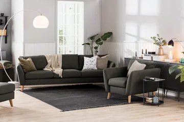 Trend 2-sits Tygsoffa - Svart - Möbler - Vardagsrum - Soffor - 2-sits soffor