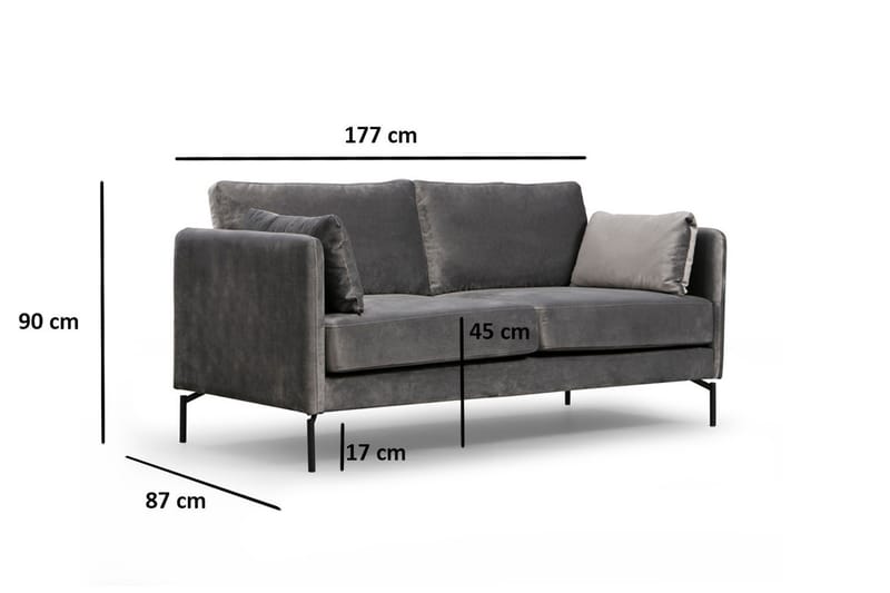 TURIELLOS 2-sits Soffa Grå - Möbler - Vardagsrum - Soffor - 2-sits soffor