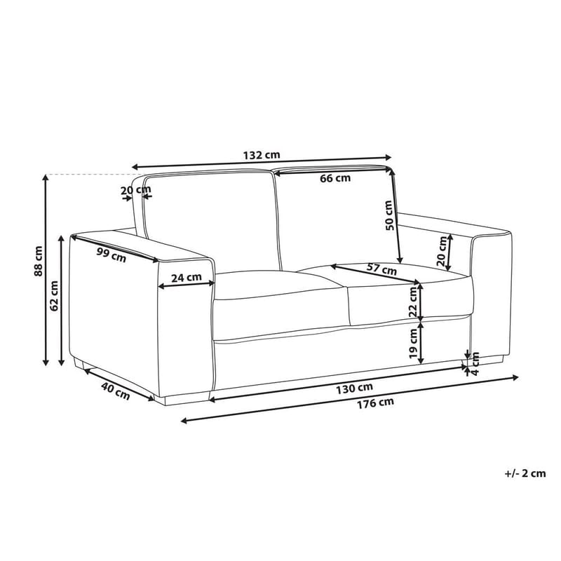 2-sits soffa Vikran - Vit, Svart - Möbler - Vardagsrum - Soffor - 2-sits soffor