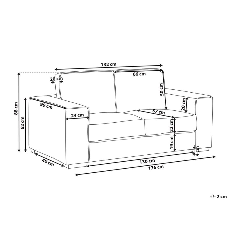 2-sits soffa Vikran - Vit, Svart - Möbler - Vardagsrum - Soffor - 2-sits soffor