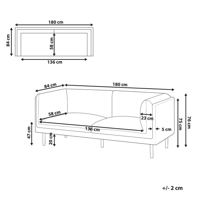 2-sits soffa Vorgod - Svart - Möbler - Vardagsrum - Soffor - 2-sits soffor