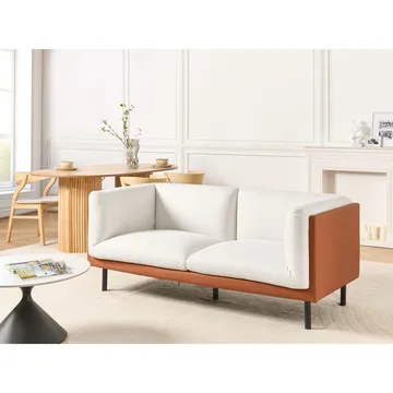 2-sits soffa Vorgod - Vit, brun, svart - Möbler - Vardagsrum - Soffor - Skinnsoffor