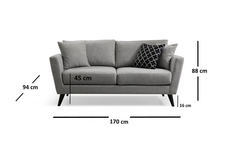 Wikins 2-Sits Soffa - Grå - Möbler - Vardagsrum - Soffor - 2-sits soffor