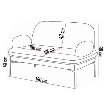 Zyricus 2-sits Soffa Teddy - Svart - Möbler - Vardagsrum - Soffor - 2-sits soffor