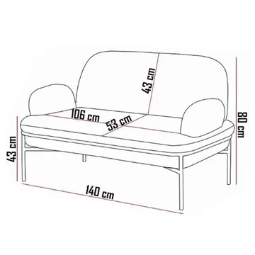 Zyricus 2-sits Soffa Teddy - Tegelröd - Möbler - Vardagsrum - Soffor - 2-sits soffor