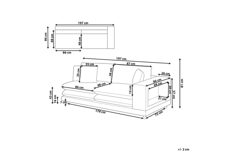 2-sitssoffa Heden Beige/ljust trä - Beige/ljust trä - Möbler - Vardagsrum - Soffor - 2-sits soffor