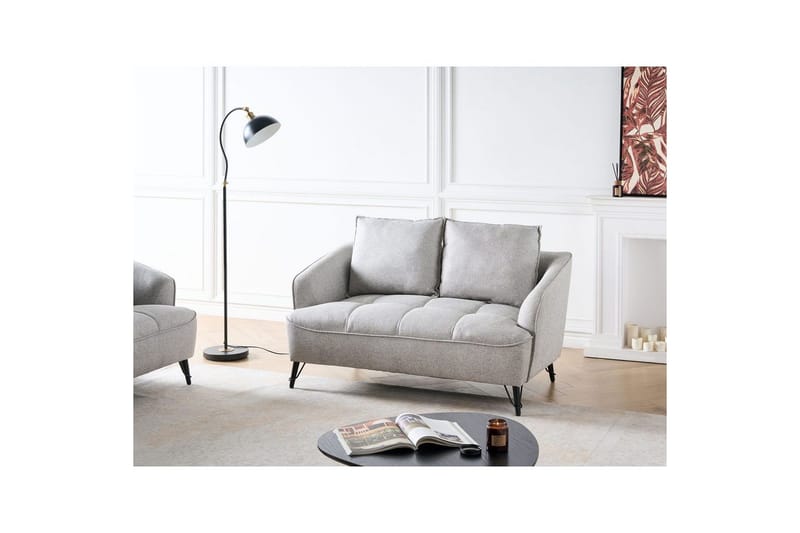 2-sitssoffa Hobro Grå, svart - Grå - Möbler - Vardagsrum - Soffor - 2-sits soffor