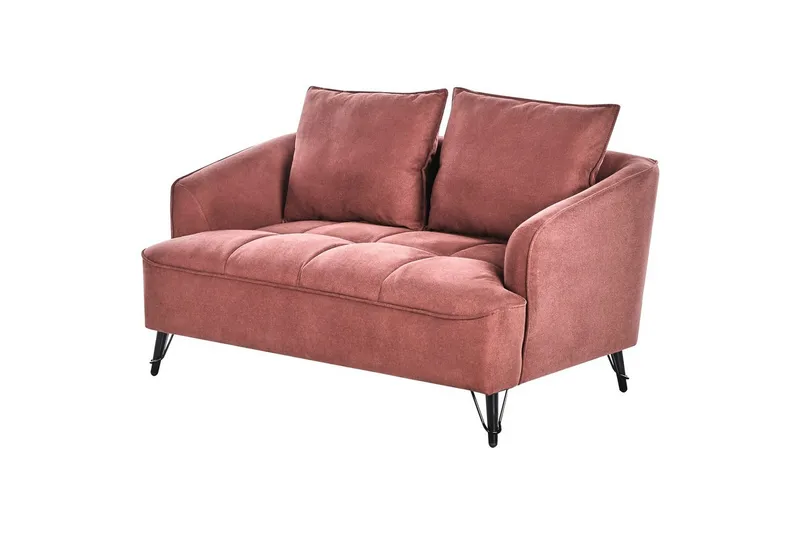2-sitssoffa Hobro Röd, Svart - Rosa - Möbler - Vardagsrum - Soffor - 2-sits soffor