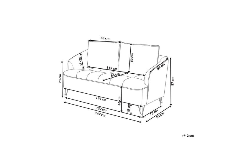 2-sitssoffa Hobro Vit, Svart - Vit, Svart - M öbler - Vardagsrum - Soffor - 2-sits soffor