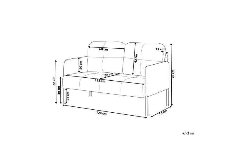2-sitssoffa Lahti Brun, Svart - Brun, Svart - Möbler - Vardagsrum - Soffor - 2-sits soffor