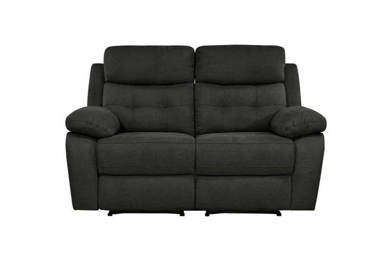 2-sitssoffa Lannilis Antracit, Tyg/Trä/Metall, Antracit, Tyg/Trä/Metall
