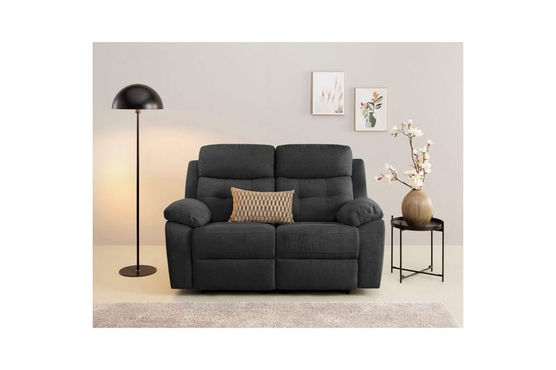 2-sitssoffa Lannilis Antracit, Tyg/Trä/Metall - Antracit, Tyg/Trä/Metall - Möbler - Vardagsrum - Soffor - Reclinersoffor & Biosoffor