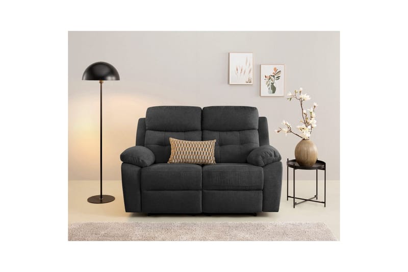 2-sitssoffa Lannilis Antracit, Tyg/Trä/Metall - Antracit, Tyg/Trä/Metall - Möbler - Vardagsrum - Soffor - Reclinersoffor & Biosoffor