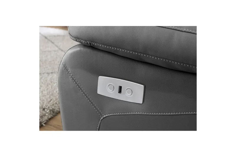 2-sitssoffa Lannilis Grå, PU/trä/metall - Grå, PU/trä/metall - Möbler - Vardagsrum - Soffor - Skinnsoffor