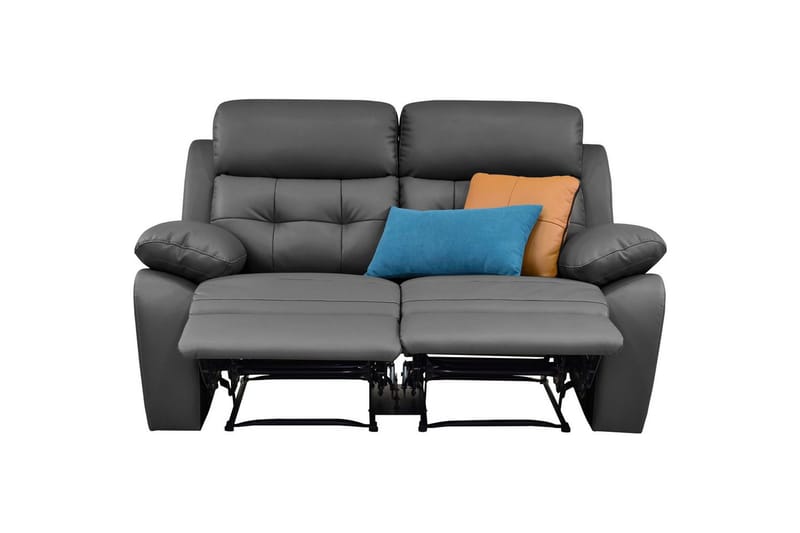 2-sitssoffa Lannilis Grå, PU/trä/metall - Grå, PU/trä/metall - Möbler - Vardagsrum - Soffor - Reclinersoffor & Biosoffor