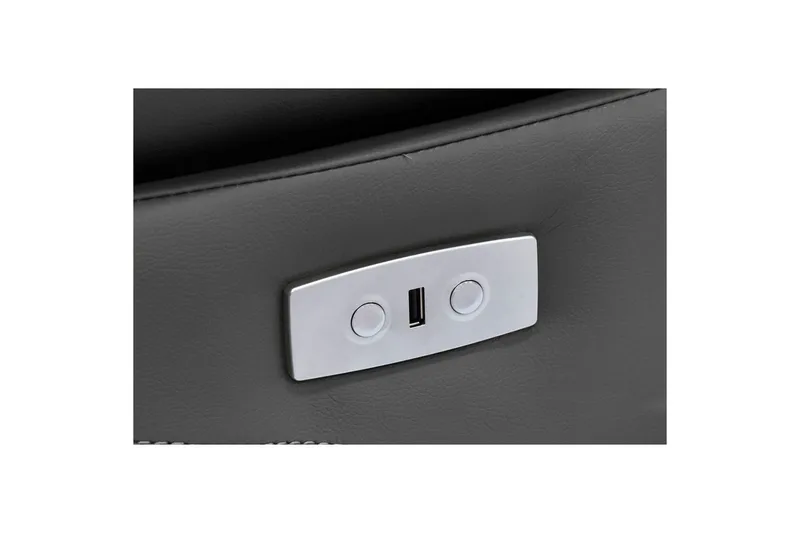 2-sitssoffa Lannilis Grå, PU/trä/metall - Grå, PU/trä/metall - Möbler - Vardagsrum - Soffor - Skinnsoffor