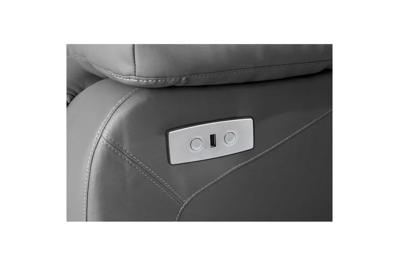 2-sitssoffa Lannilis Grå, PU/trä/metall - Grå, PU/trä/metall - Möbler - Vardagsrum - Soffor - Skinnsoffor