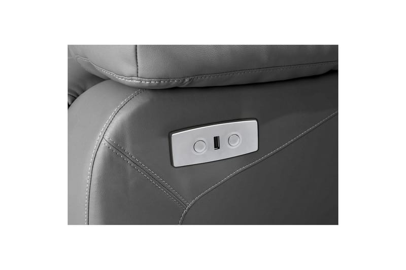 2-sitssoffa Lannilis Grå, PU/trä/metall - Grå, PU/trä/metall - Möbler - Vardagsrum - Soffor - Reclinersoffor & Biosoffor