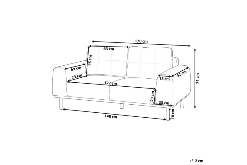 2-sitssoffa Laurila Beige, mörkt trä - Beige, mörkt trä - Möbler - Vardagsrum - Soffor - 2-sits soffor