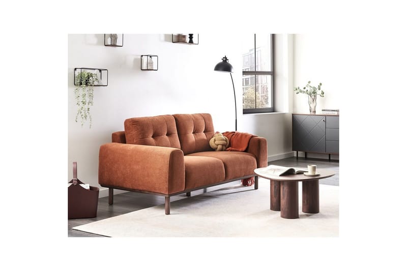 2-sitssoffa Laurila Brunt, mörkt trä - Brunt, mörkt trä - Möbler - Vardagsrum - Soffor - 2-sits soffor
