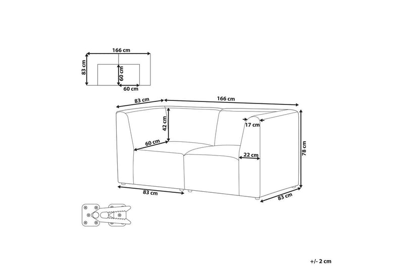 2-sitssoffa Lemvig Beige - Beige - Möbler - Vardagsrum - Soffor - Modulsoffor - Komplett modulsoffa