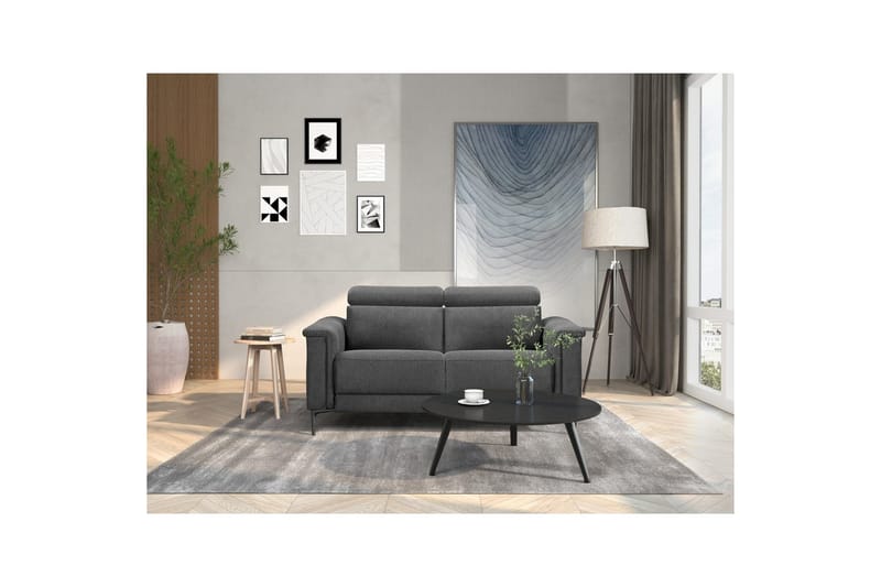 2-sitssoffa Lund Antracit, Belfast tyg, Elektrisk vilstol - Antracit, Belfast tyg, Elektrisk vilstol - Möbler - Vardagsrum - Soffor - Reclinersoffor & Biosoffor