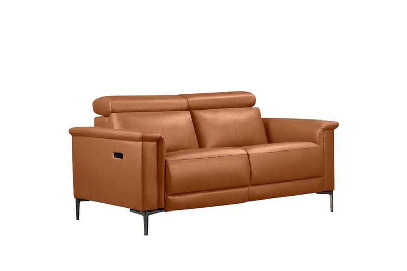 2-sitssoffa Lund Cognac, Läder/PU, Elektrisk vilstol - Cognac, Läder/PU, Elektrisk vilstol - Möbler - Vardagsrum - Soffor - Reclinersoffor & Biosoffor