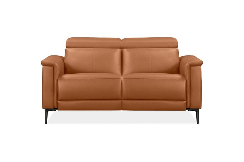 2-sitssoffa Lund Cognac, Läder/PU, Manuell vilstol - Cognac, Läder/PU, Manuell vilstol - Möbler - Vardagsrum - Soffor - Reclinersoffor & Biosoffor