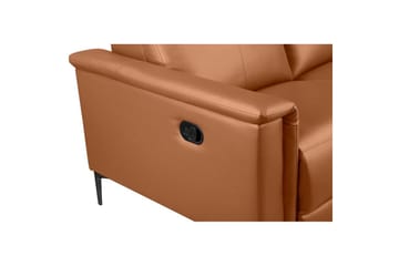 2-sitssoffa Lund Cognac, Läder/PU, Manuell vilstol - Cognac, Läder/PU, Manuell vilstol - Möbler - Vardagsrum - Soffor - Reclinersoffor & Biosoffor