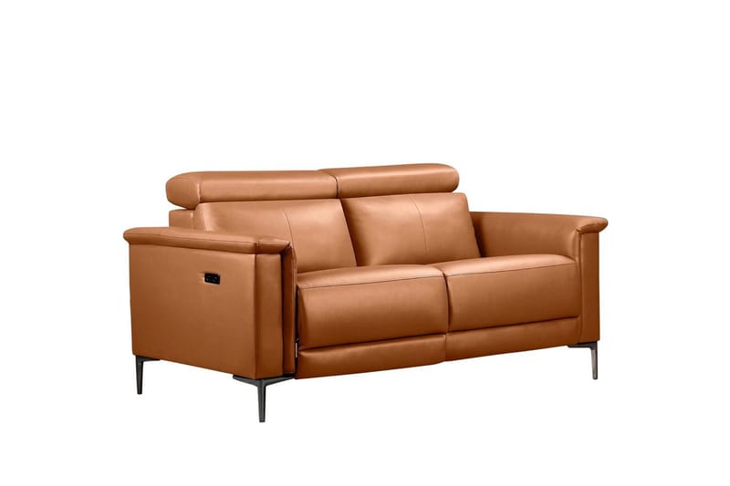 2-sitssoffa Lund Cognac, PU, Elektrisk vilstol, Cognac, PU, Elektrisk vilstol