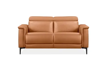 2-sitssoffa Lund Cognac, PU, Manuell vilstol - Cognac, PU, Manuell vilstol - Möbler - Vardagsrum - Soffor - Reclinersoffor & Biosoffor