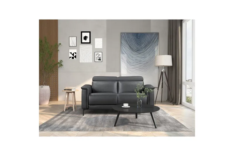 2-sitssoffa Lund Grå, PU, Elektrisk vilstol - Grå, PU, Elektrisk vilstol - Möbler - Vardagsrum - Soffor - Skinnsoffor