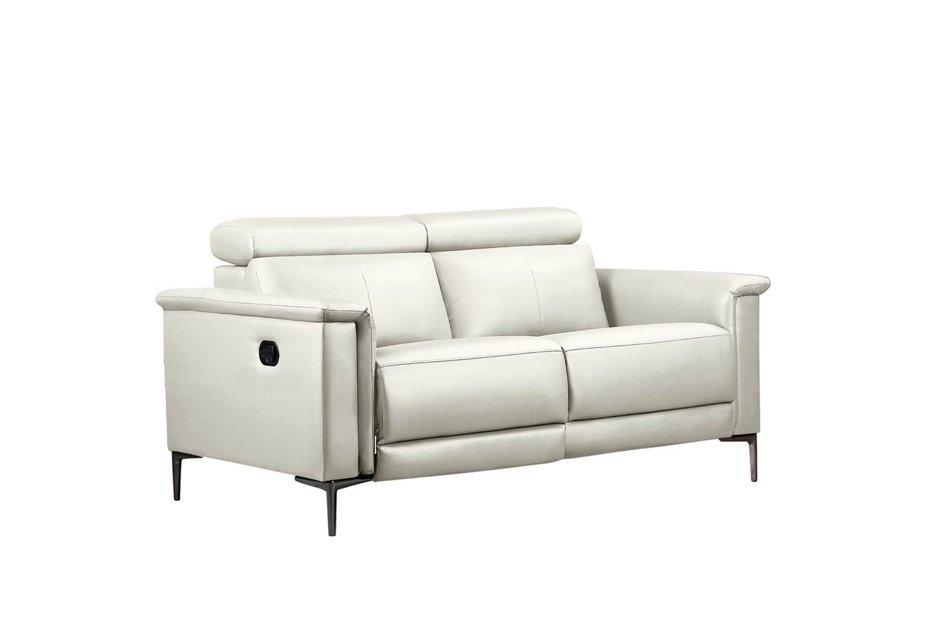 2-sitssoffa lund kräm, pu, manuell vilstol - kräm, pu, manuell vilstol