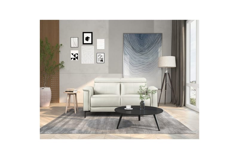 2-sitssoffa Lund Kräm, PU, Manuell vilstol - Kräm, PU, Manuell vilstol - Möbler - Vardagsrum - Soffor - Reclinersoffor & Biosoffor
