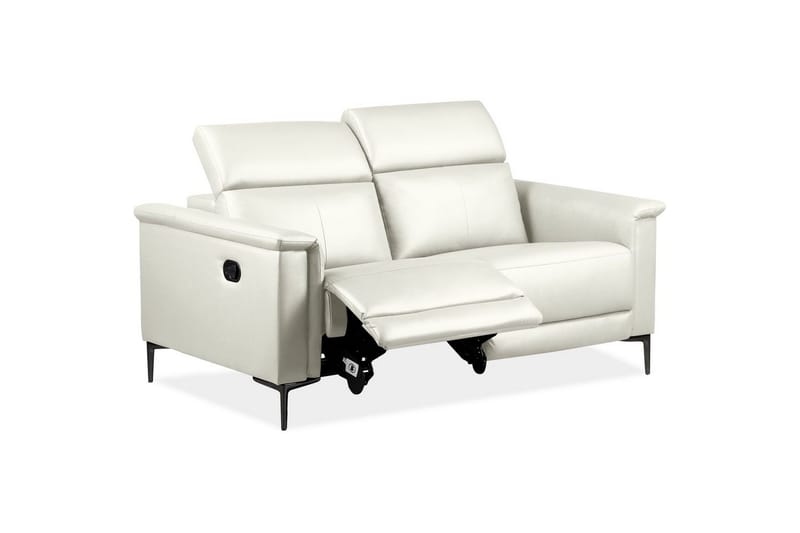 2-sitssoffa Lund Kräm, PU, Manuell vilstol - Kräm, PU, Manuell vilstol - Möbler - Vardagsrum - Soffor - Reclinersoffor & Biosoffor