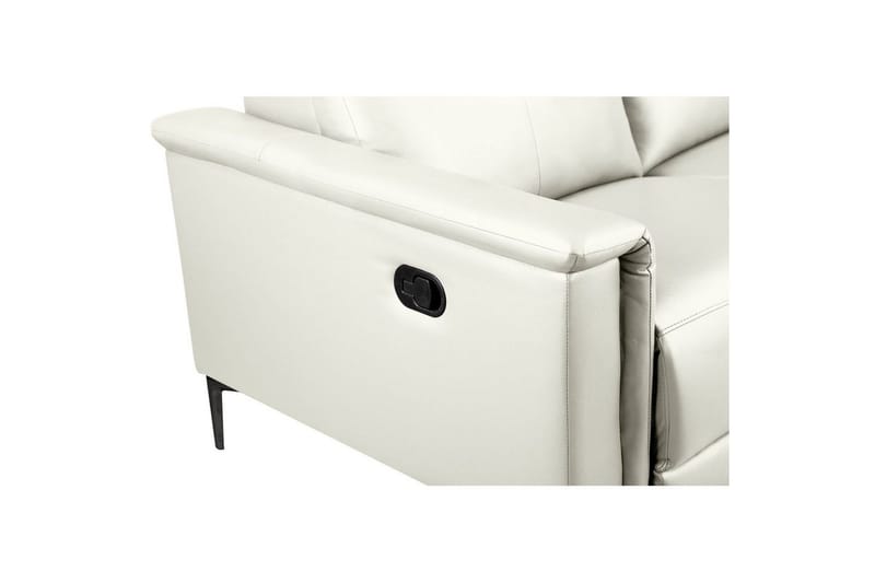 2-sitssoffa Lund Kräm, PU, Manuell vilstol - Kräm, PU, Manuell vilstol - Möbler - Vardagsrum - Soffor - Skinnsoffor