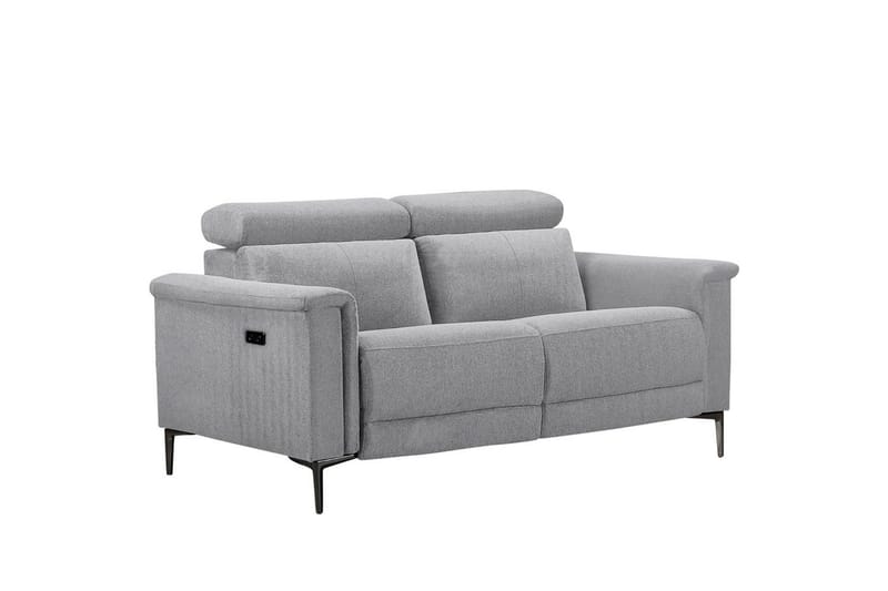 2-sitssoffa Lund Ljusgrå, Belfast tyg, Elektrisk vilstol - Ljusgrå, Belfast tyg, Elektrisk vilstol - Möbler - Vardagsrum - Soffor - Reclinersoffor & Biosoffor