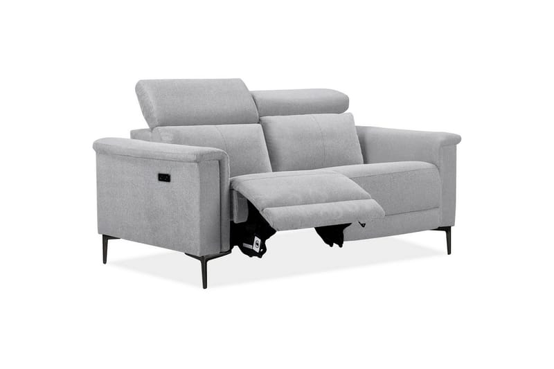 2-sitssoffa Lund Ljusgrå, Belfast tyg, Elektrisk vilstol - Ljusgrå, Belfast tyg, Elektrisk vilstol - Möbler - Vardagsrum - Soffor - Reclinersoffor & Biosoffor