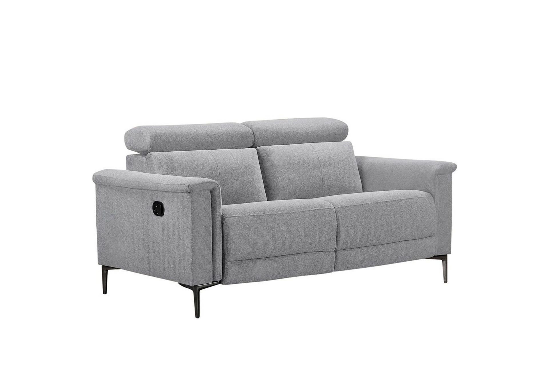 2-sitssoffa Lund Ljusgr&aring;, Belfast tyg, Manuell vilstol - Ljusgr&aring;, Belfast tyg, Manuell vilstol