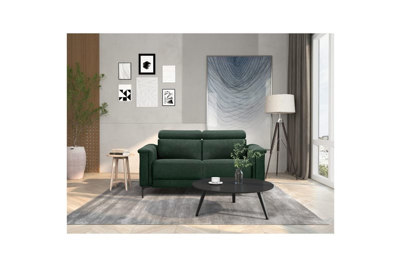 2-sitssoffa Lund Mörkgrön, Belfast tyg, Elektrisk vilstol - Mörkgrön, Belfast tyg, Elektrisk vilstol - Möbler - Vardagsrum - Soffor - Reclinersoffor & Biosoffor