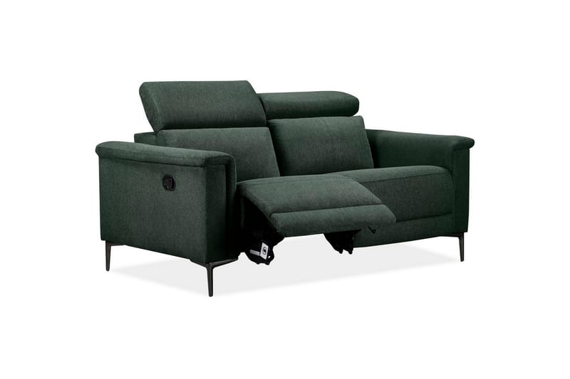 2-sitssoffa Lund Mörkgrön, Belfast tyg, Manuell vilstol - Mörkgrön, Belfast tyg, Manuell vilstol - Möbler - Vardagsrum - Soffor - Reclinersoffor & Biosoffor