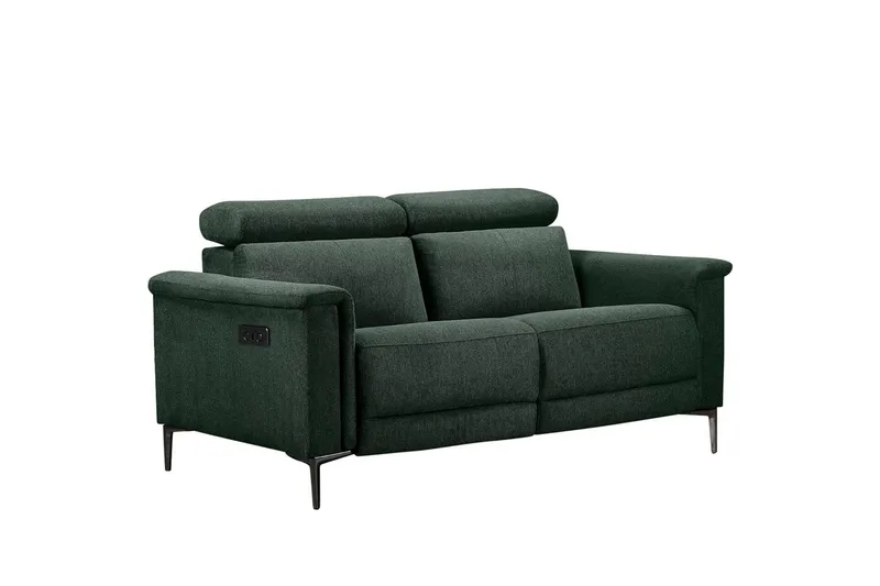 2-sitssoffa Lund Mörkgrön, Belfast tyg, Manuell vilstol - Mörkgrön, Belfast tyg, Manuell vilstol - Möbler - Vardagsrum - Soffor - Reclinersoffor & Biosoffor