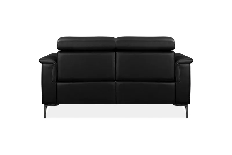 2-sitssoffa Lund Svart, Läder/PU, Manuell vilstol - Svart, Läder/PU, Manuell vilstol - Möbler - Vardagsrum - Soffor - Skinnsoffor