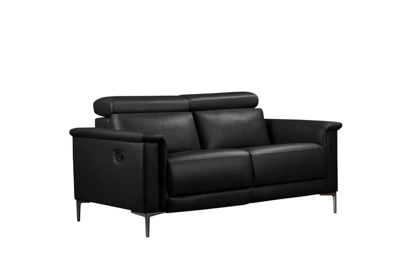 2-sitssoffa Lund Svart, Läder/PU, Manuell vilstol - Svart, Läder/PU, Manuell vilstol - Möbler - Vardagsrum - Soffor - Reclinersoffor & Biosoffor
