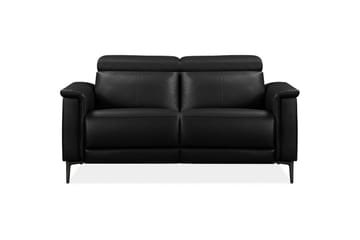 2-sitssoffa Lund Svart, Läder/PU, Manuell vilstol - Svart, Läder/PU, Manuell vilstol - Möbler - Vardagsrum - Soffor - Reclinersoffor & Biosoffor